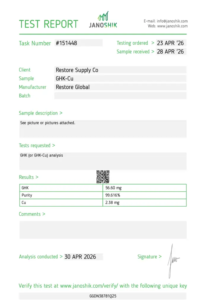 Certificate of analysis preview
