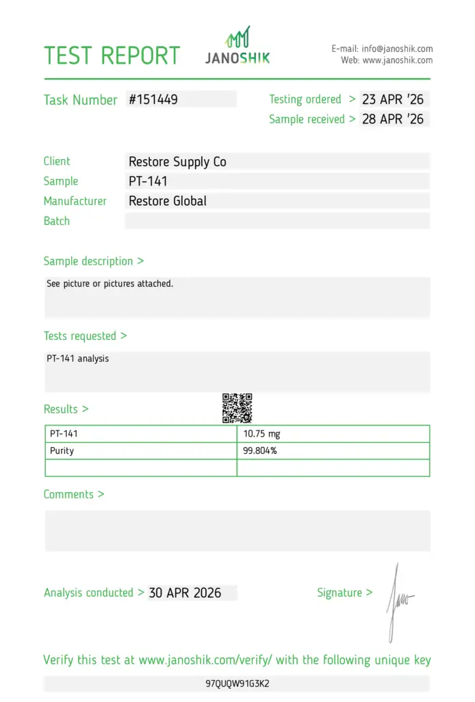 Certificate of analysis preview