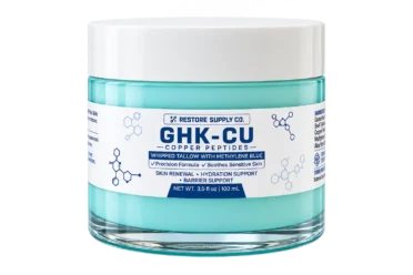 GHK-Cu copper peptide whipped tallow with methylene blue transparent background